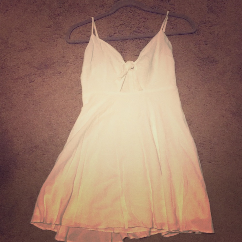 White keyhole mini dress